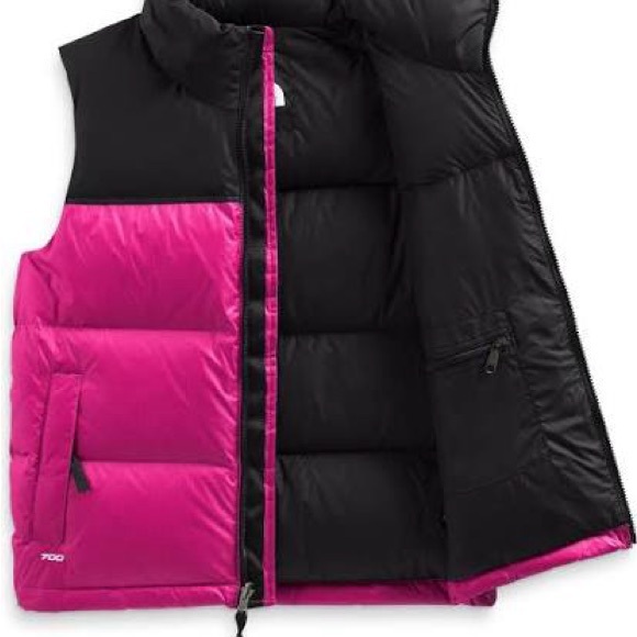 💗 The North Face 1996 Nuptse 700 Black and Pink Puffer Vest - Picture 6 of 16